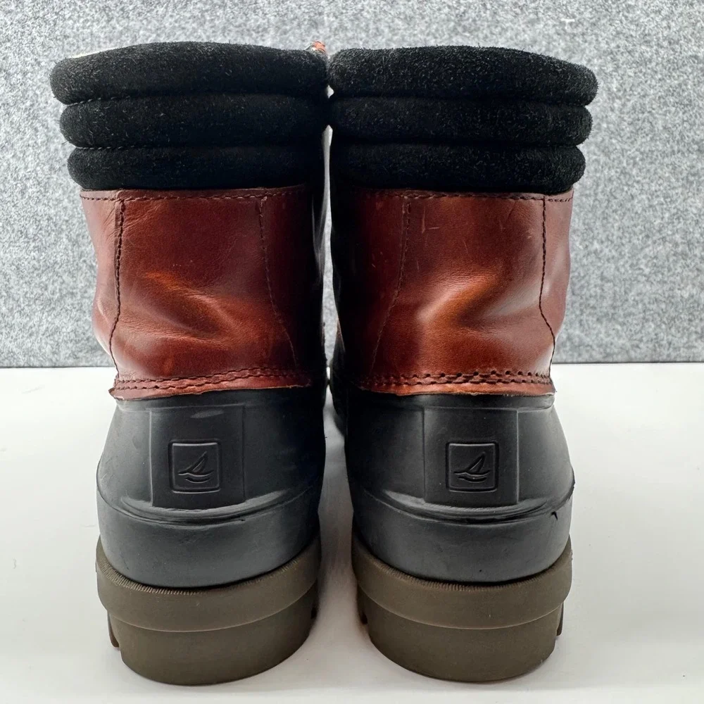 Sperry Avenue Duck Boots Mens 10 Brown Black Waterproof Leather STS10548